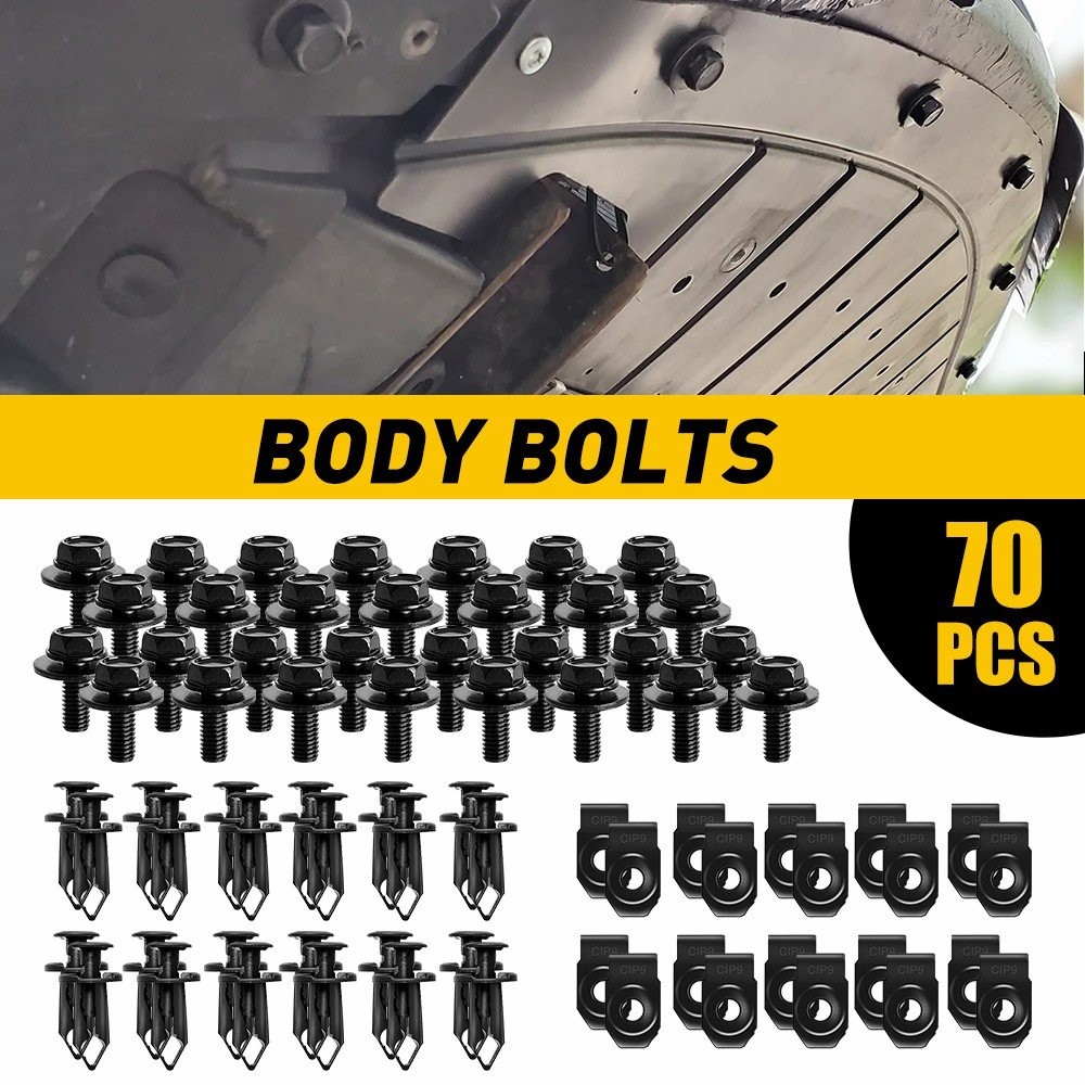 70X Universal Body Bolts & U-nut Clips For Honda Nissan Toyota Ford INFINITI