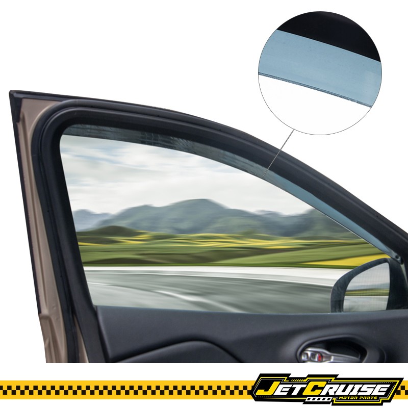 Fits 14-21 Jeep Cherokee KL Polycarbonate Window Visors w/ Chrome Trim 4Pcs Set