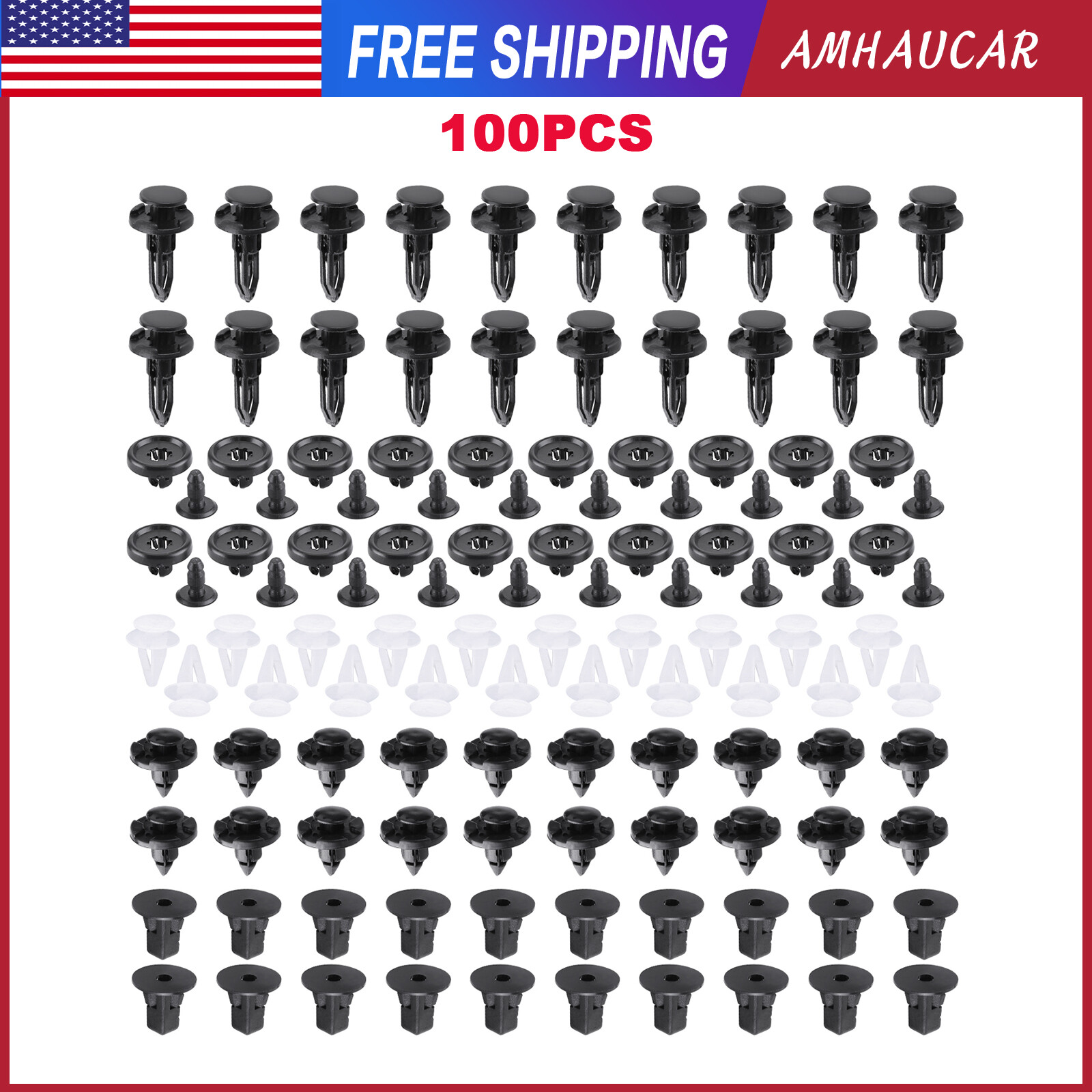 100x TOYOTA & LEXUS Trim Panel Clips Bumper Fender Push Pin Rivet 7 8 9mm Engine