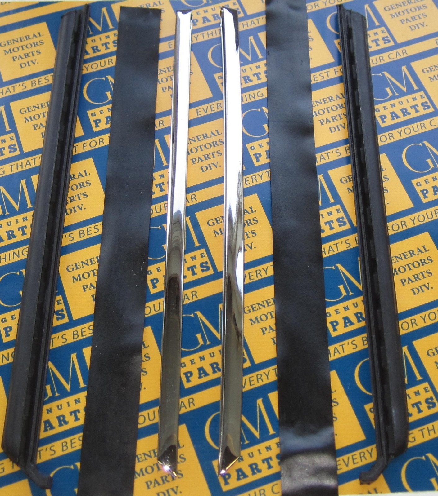 1968-1972 GM A Body Quarter Window Vertical Sash Chrome & Seals. 6 Piece Set