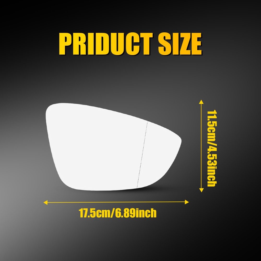 Passenger Side Car Mirror Glass with Backing Plate for Volkswagen CC 09-16 1-5X
