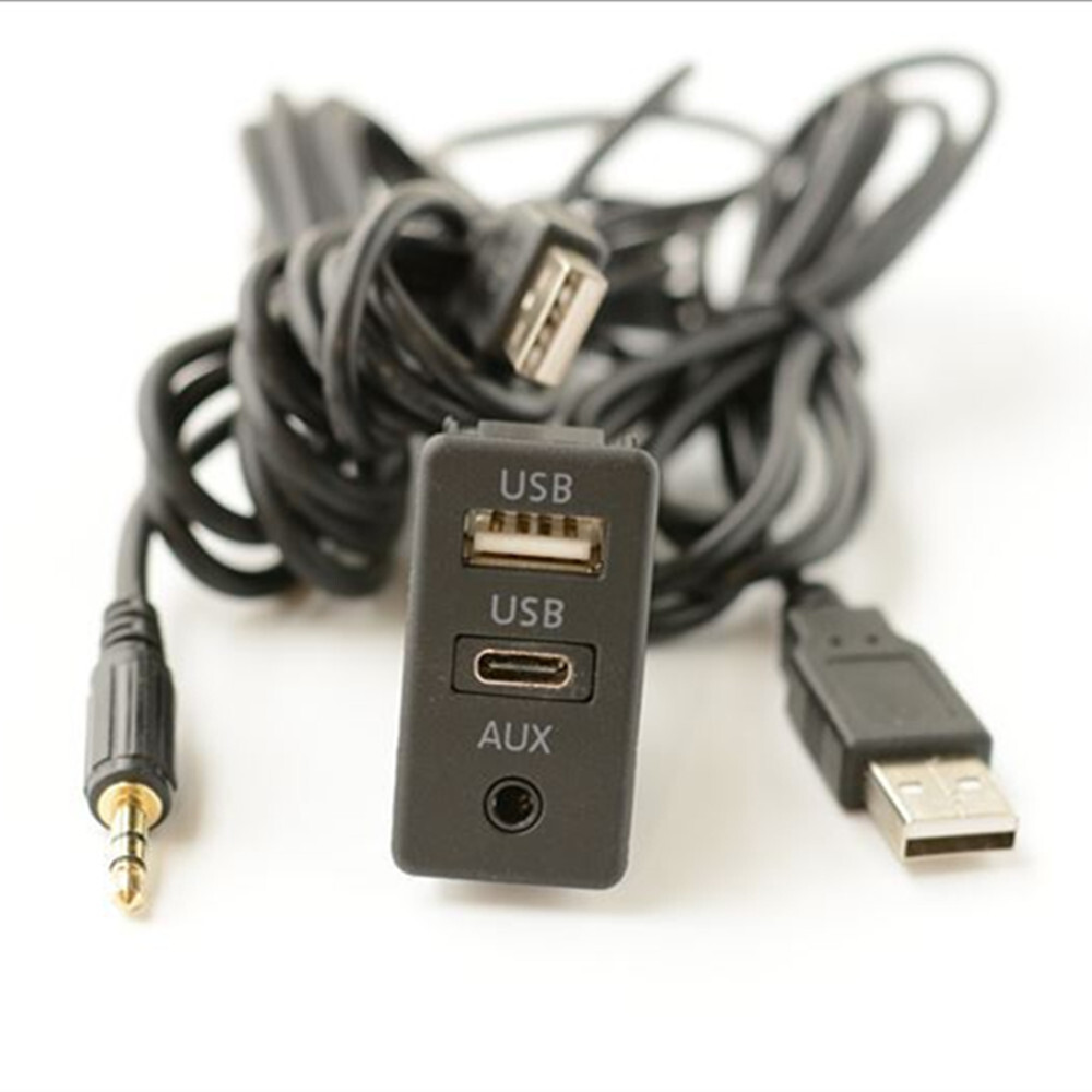 PD USB Port Charger AUX Extension Cable Adapter Car Boat Dash Flush Mount 1.5M