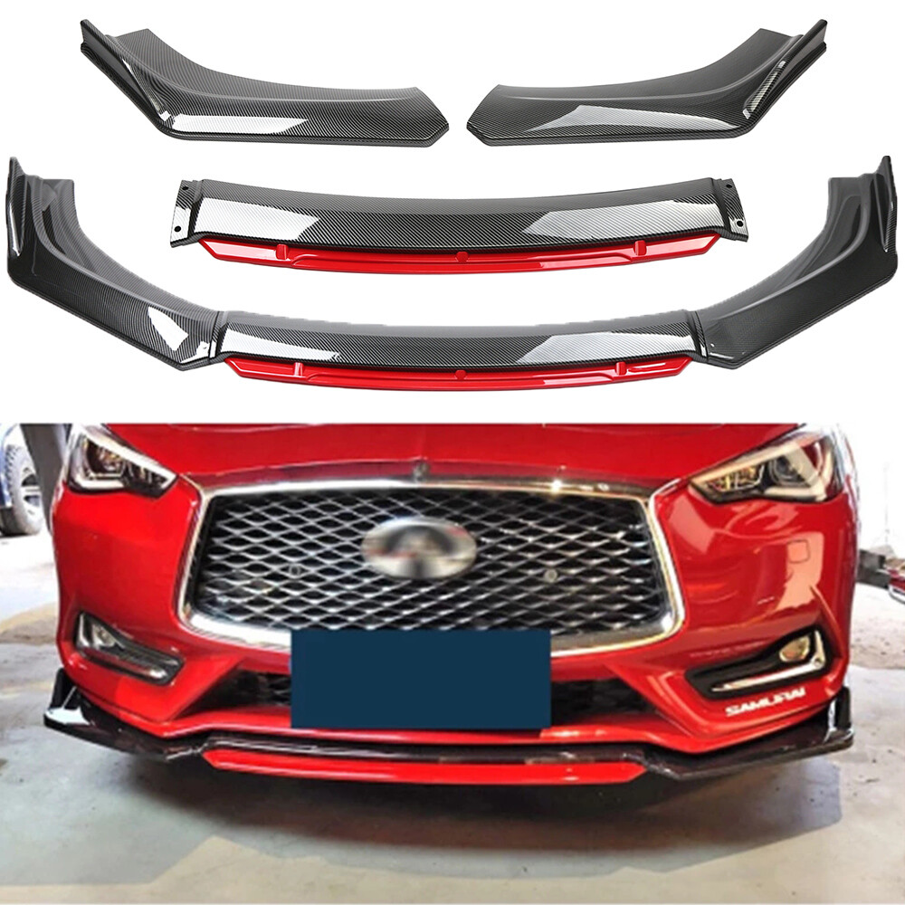 Carbon Fiber Front Bumper Lip Splitter Spoiler For infiniti Q50 Q60 Q70 G25 G37
