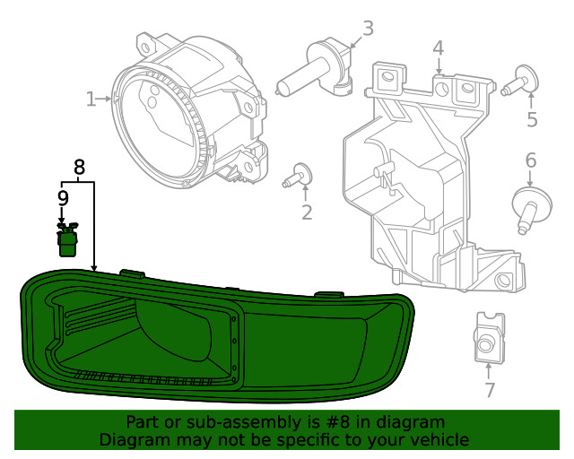 Genuine Ford 23-24 F-250 F-350 SD LH Fog Lamp Bezel Halogen PC3Z-17C755-AA