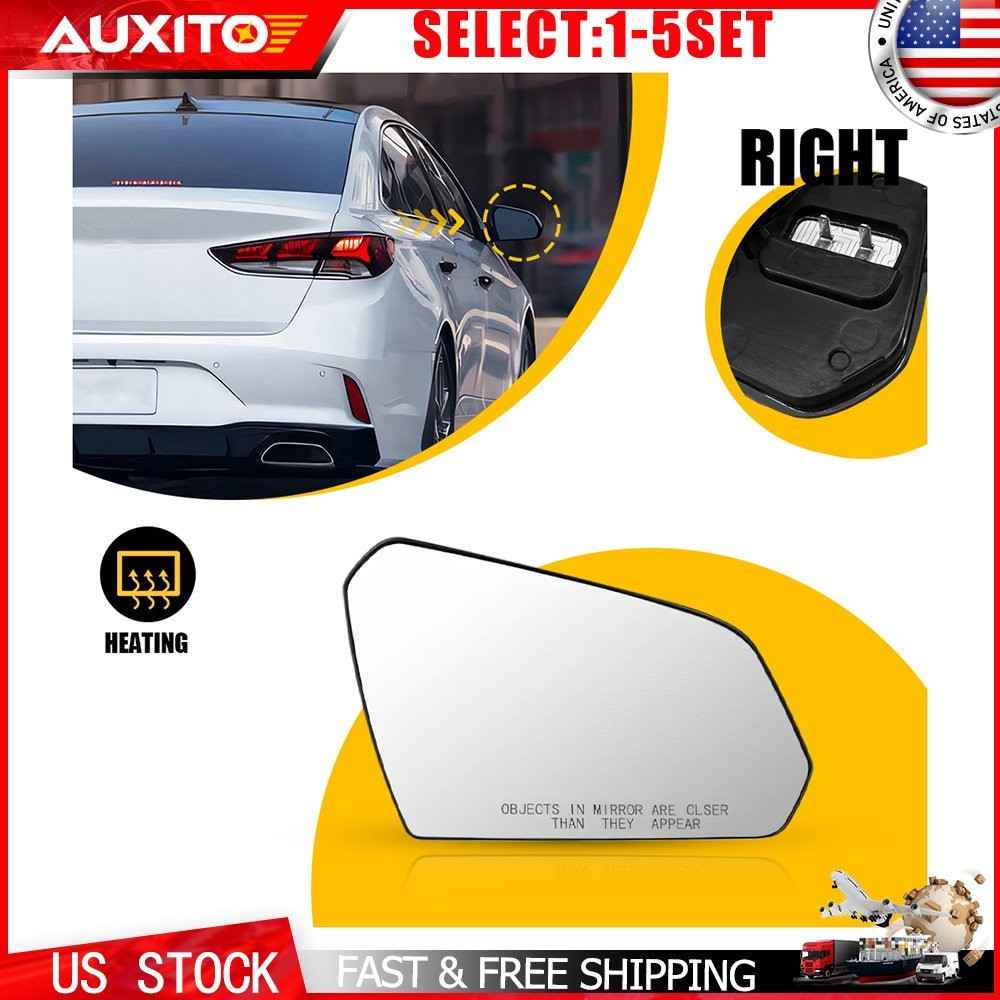For Hyundai Sonata 15-19 Passenger Right Heated Mirror Glass Spotter Glass 1-5X