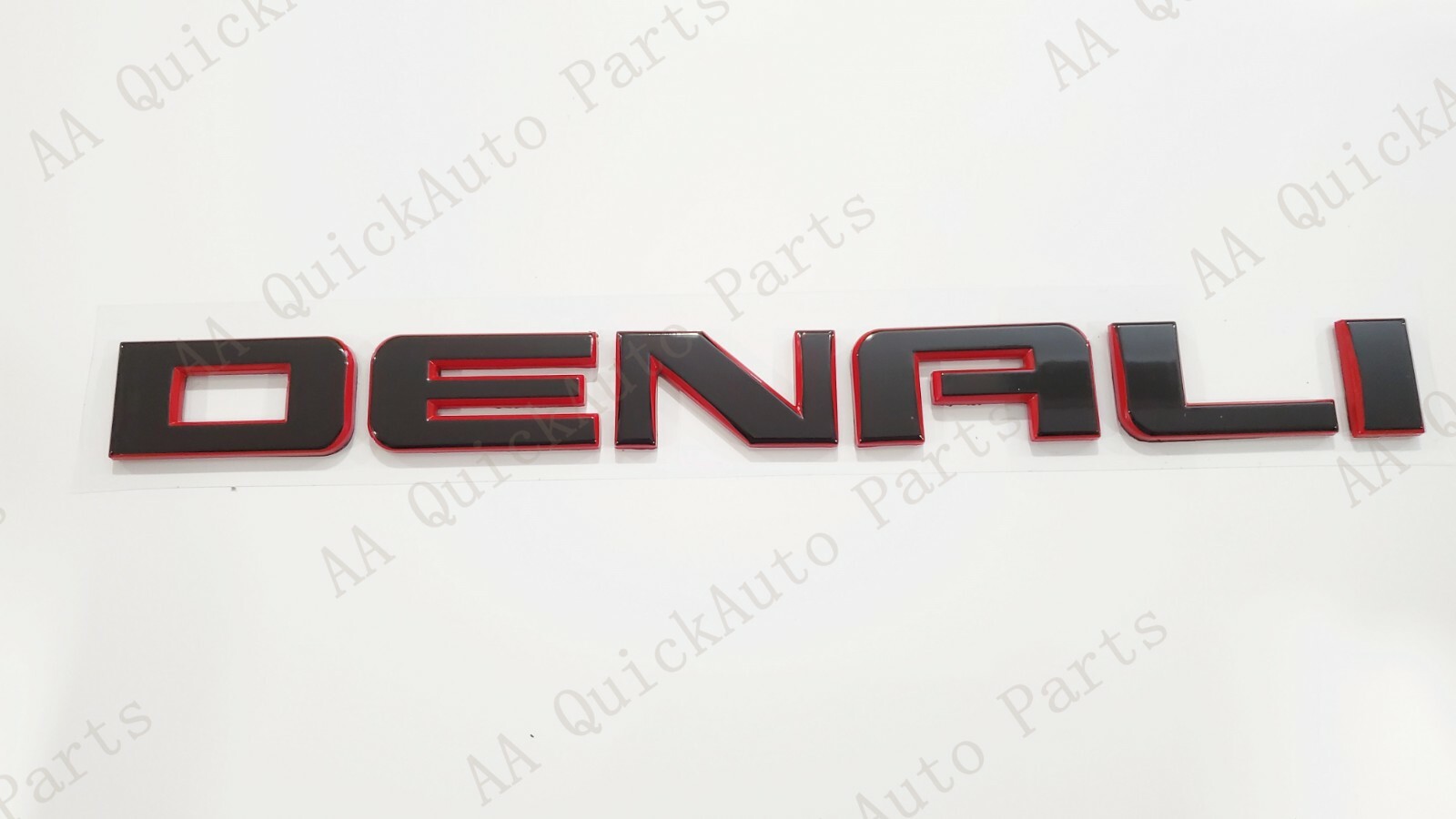 3PCS Set Gloss Black Red Denali Emblems Letters GMC Sierra 1500 2500HD YUKON