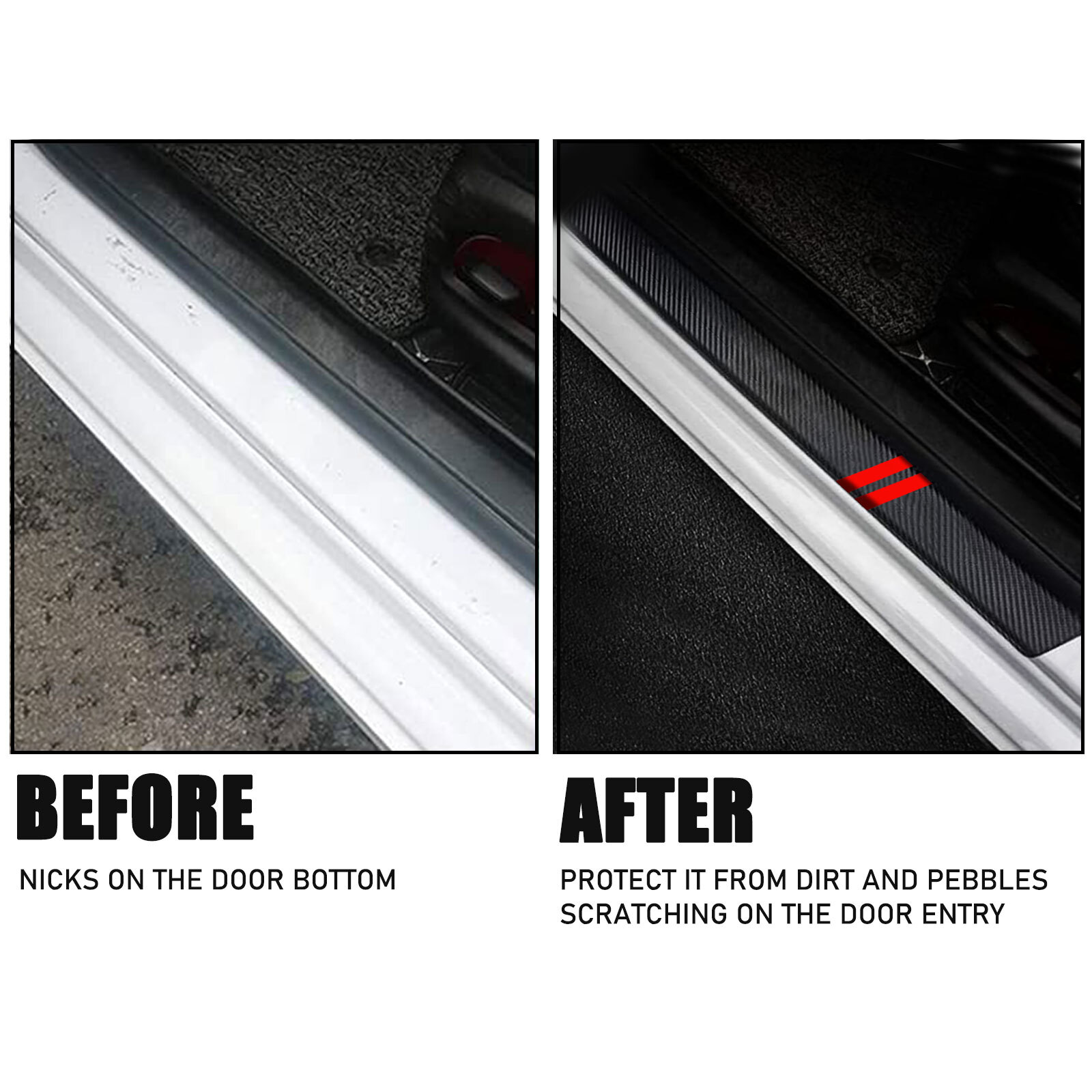 4X For Dodge Charger Accessories Car Door Sill Protector Guard Step Stickers M7