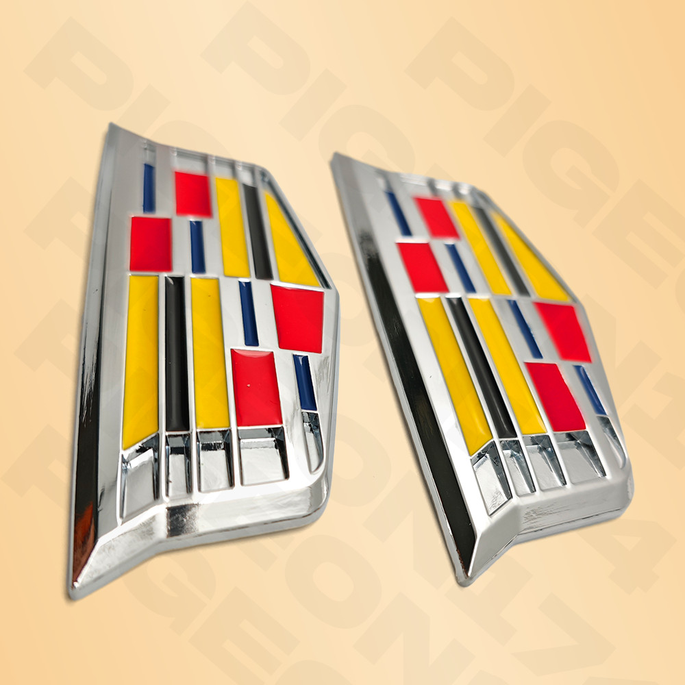 2PC Fender Marker Side Body Badge Chrome Emblem Decoration For Sport V Universal