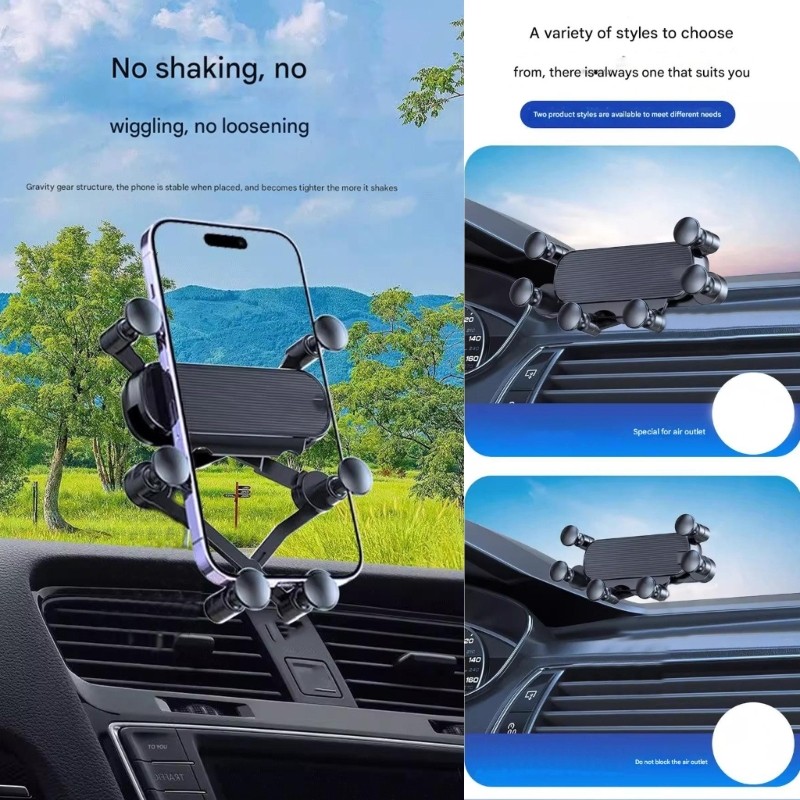 None Blocking Car Vent Mobile Holder 360 Adjustable View Secure Locking For Long