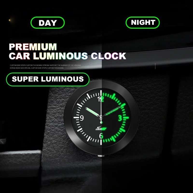 Luminous Mini Car Dashboard Clock Stick-On Watch Accessories For Car Boat Trucks