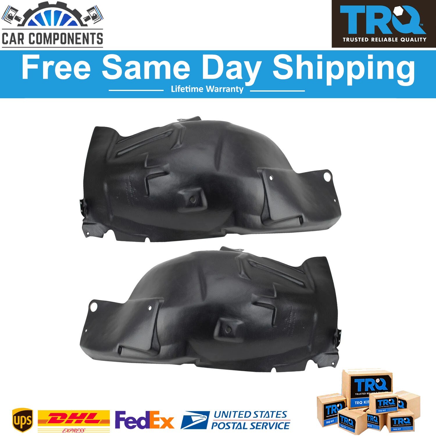 TRQ New Front Inner Fender Liner Set Fits For 2010-2014 Ford Mustang