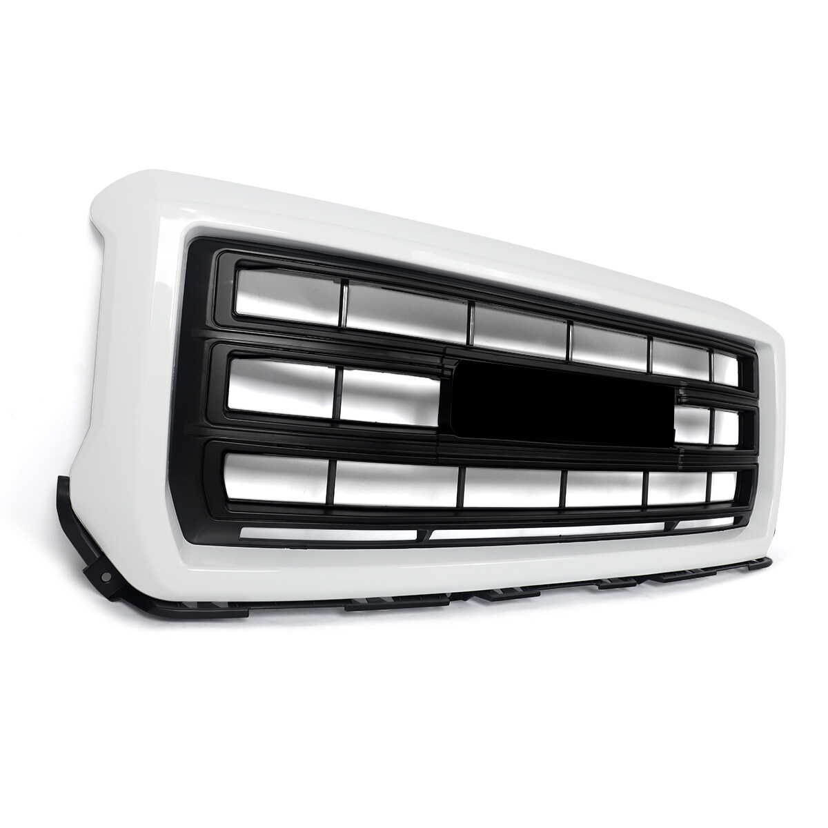For 2014-15 GMC Sierra 1500 SLT Style Front Bumper Grille Summit White+Black New