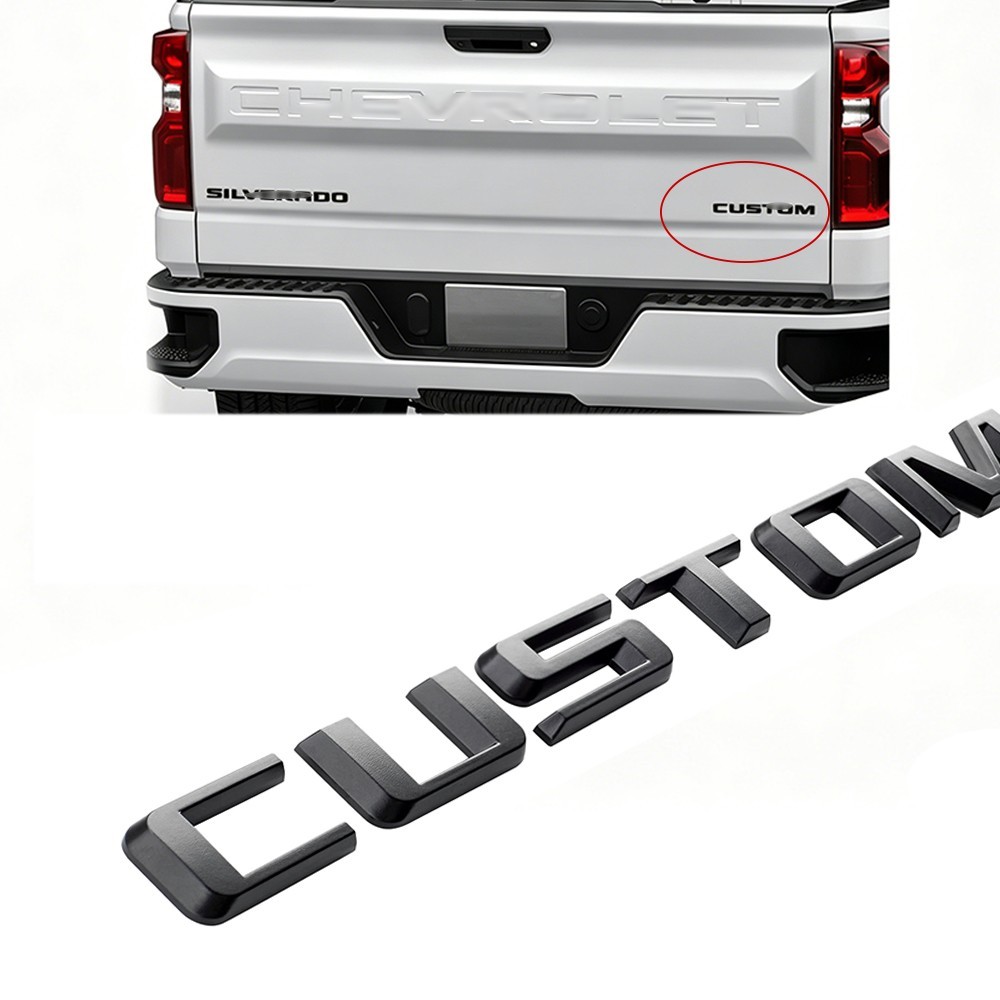 For 2019-2025 Silverado 1500 Custom Tailgate Letter Emblem Badge 3D Matte Black