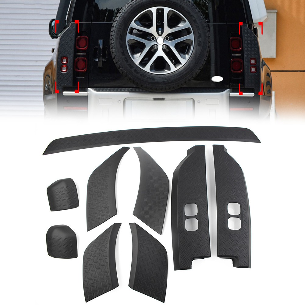9x For Land Rover Defender 90 110 2020-2023 Matte Black Side Moulding Body Kits