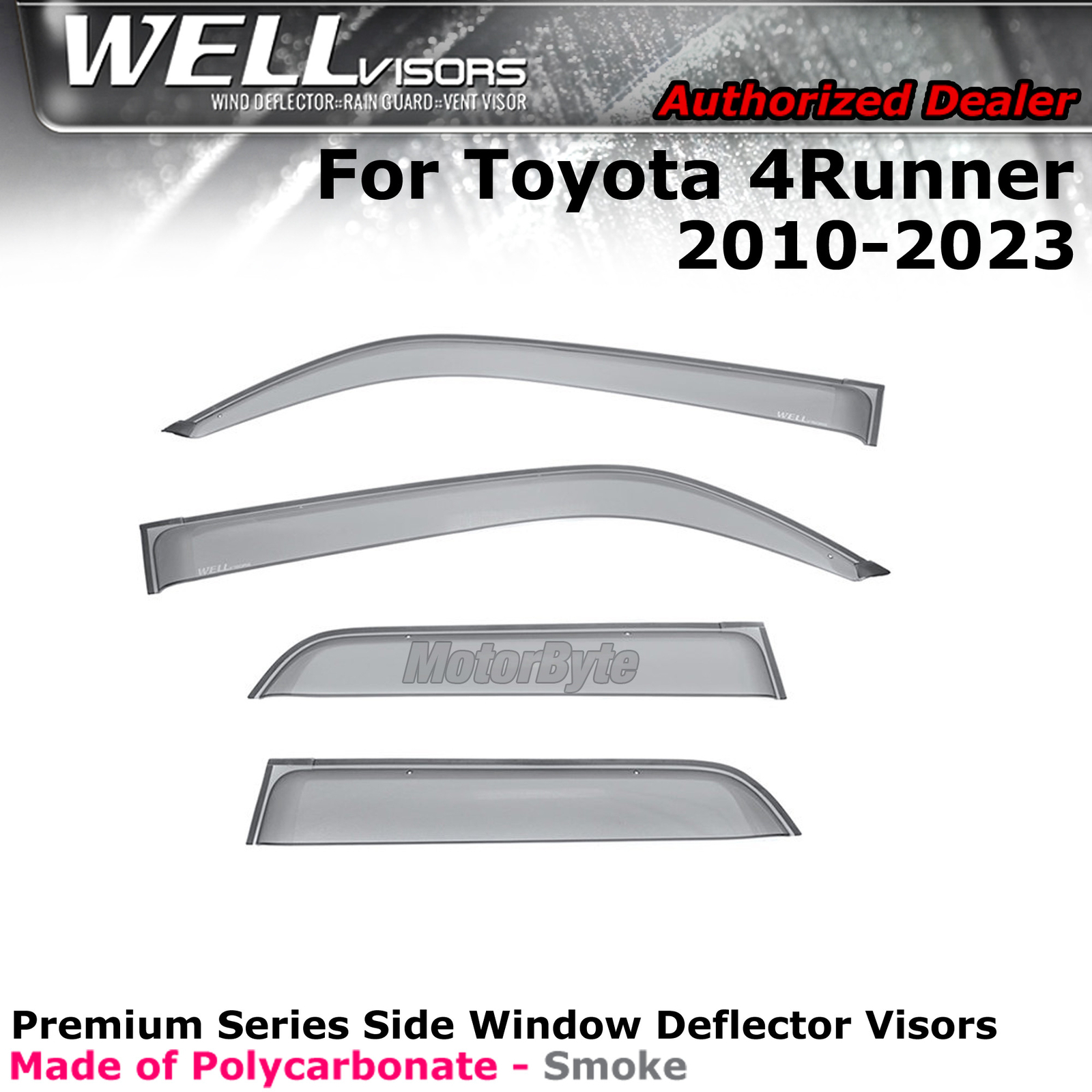 WELLvisors For Toyota 4Runner 2010-2024 Side Clip on Deflector Visor Clip-on