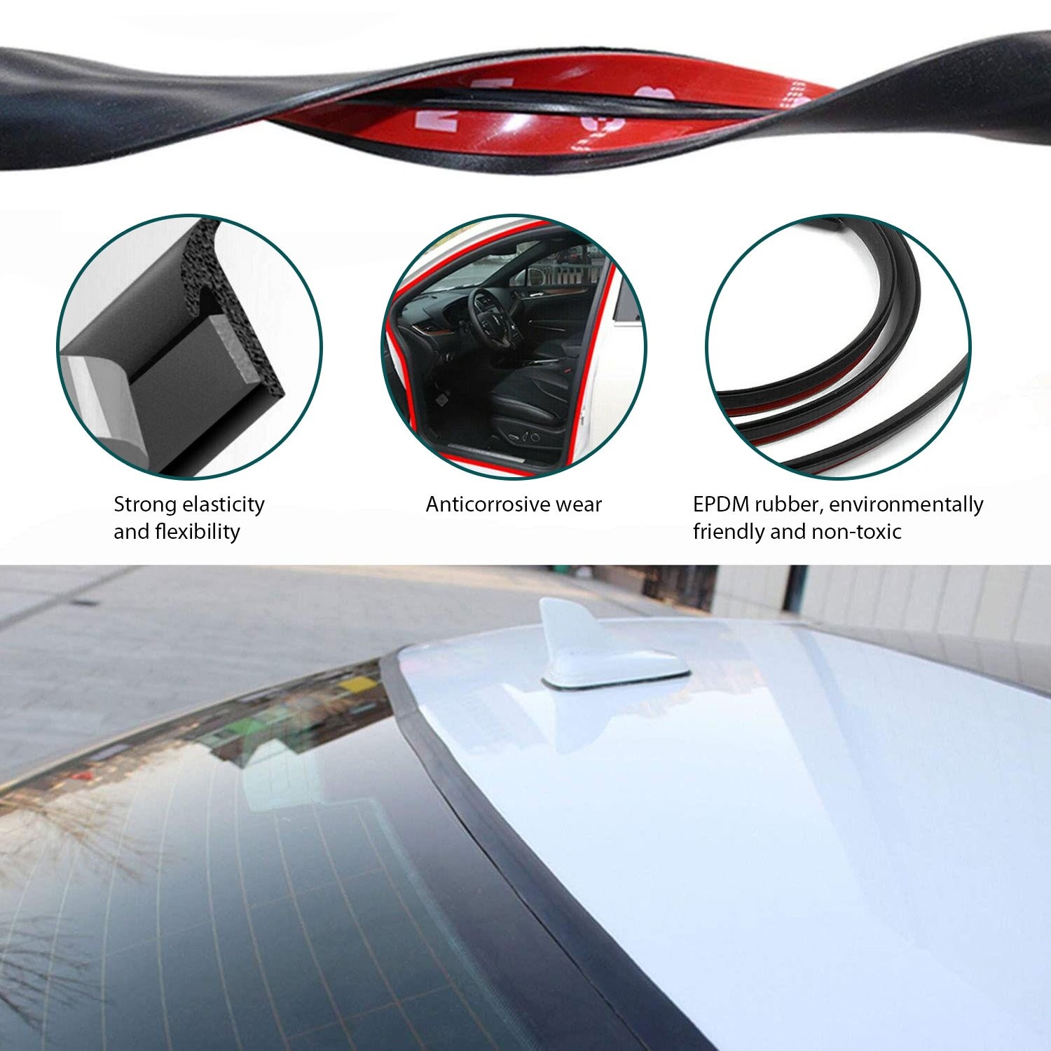 5M Rubber Seal Strip Car Door Window Trim Edge Molding Cover For Acura Models
