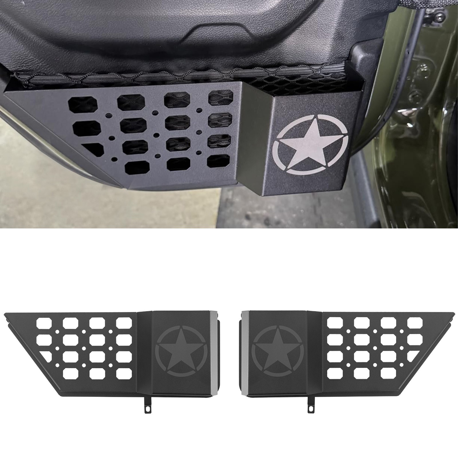 Metal Rear Door Storage Box for 18-26 Jeep Wrangler JL JLU 4XE & Gladiator JT