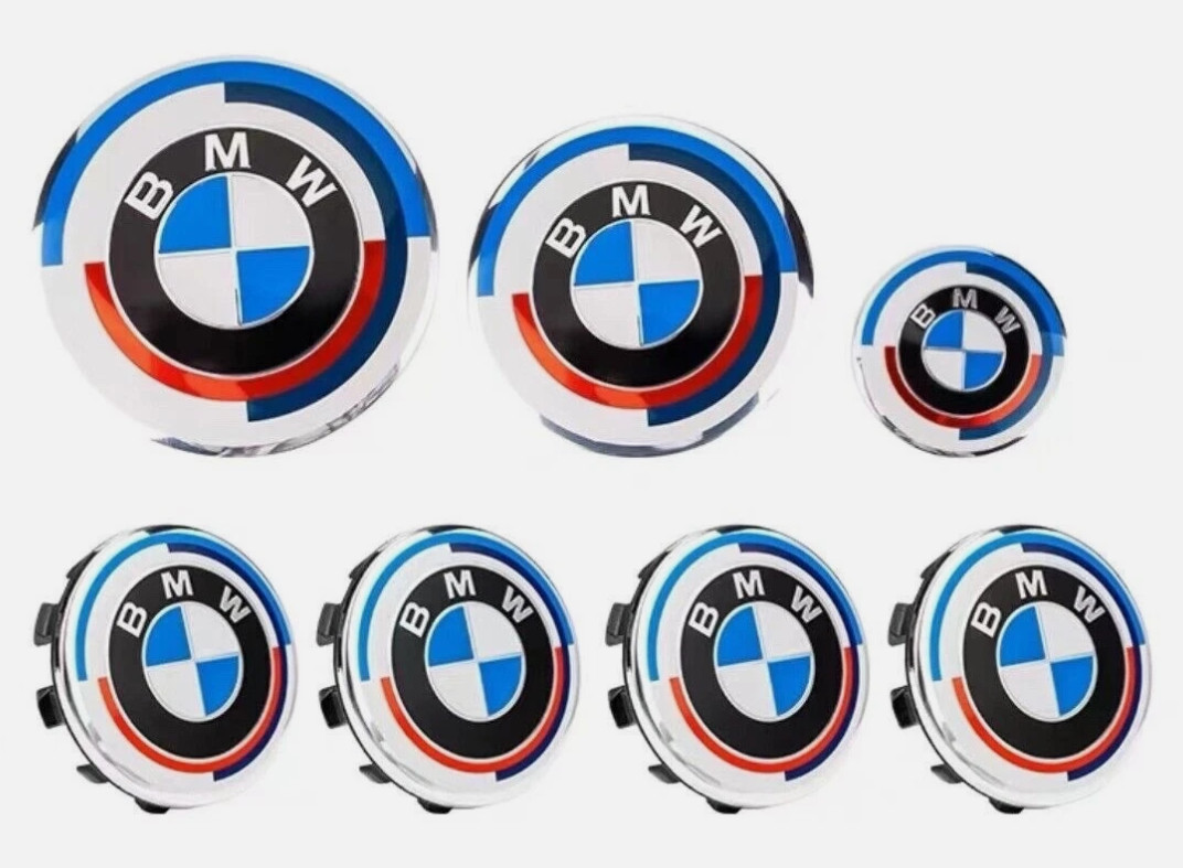 7Pcs For 50th Anniversary Emblem Centre Caps Badges Set 82mm 74mm 4x56mm 45mm