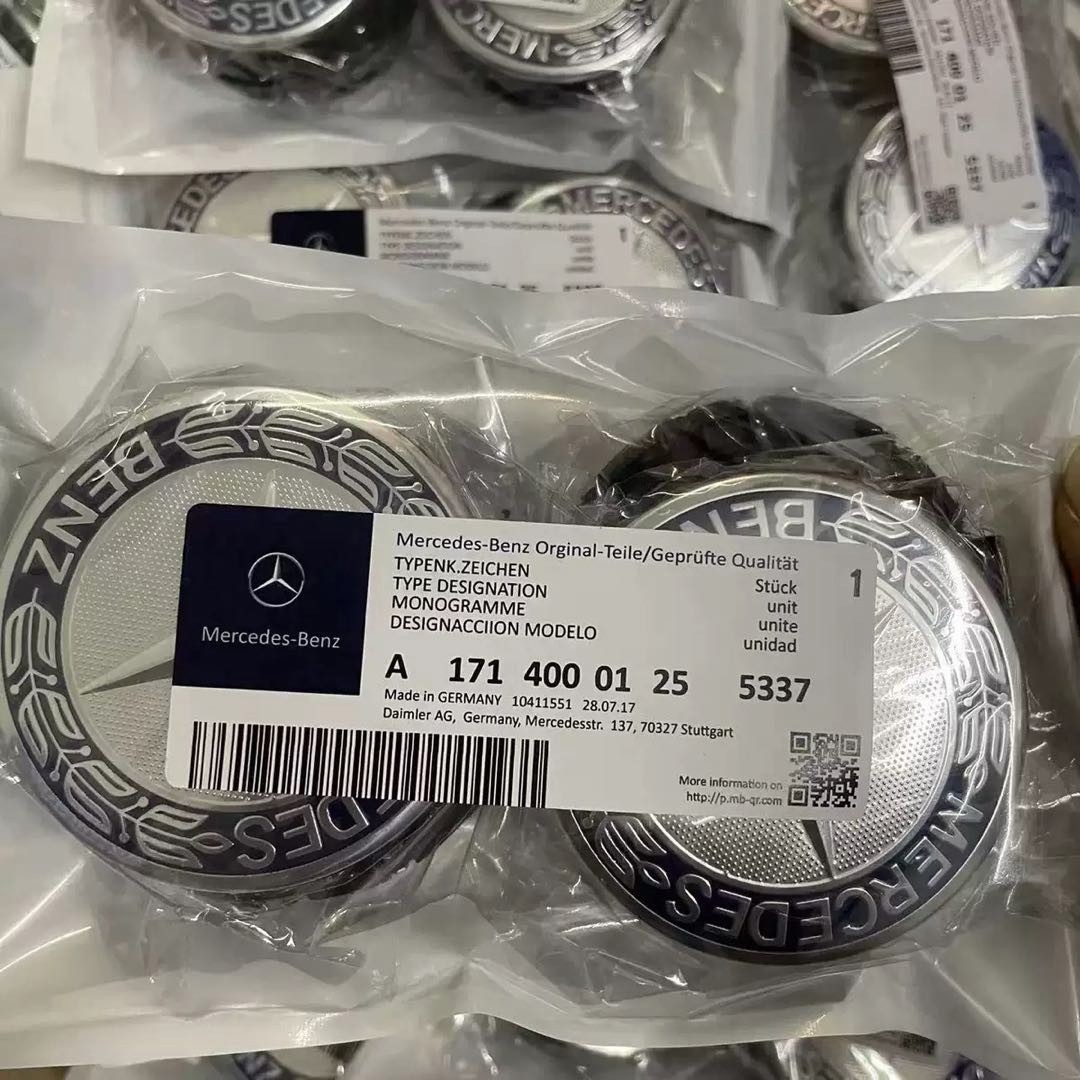 ⭐️4PCS For Mercedes Benz C300 Blue Wheel Center Caps Emblem Rim Hub Cover Badge