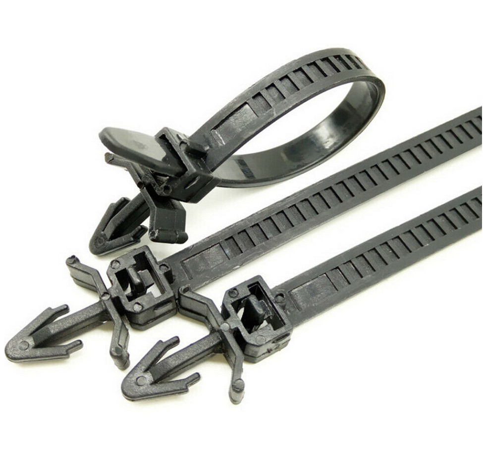 50 Pcs Car Nylon Fixed Wrap Strap Line Cable Wire Zip Tie Harness Fastener Clips