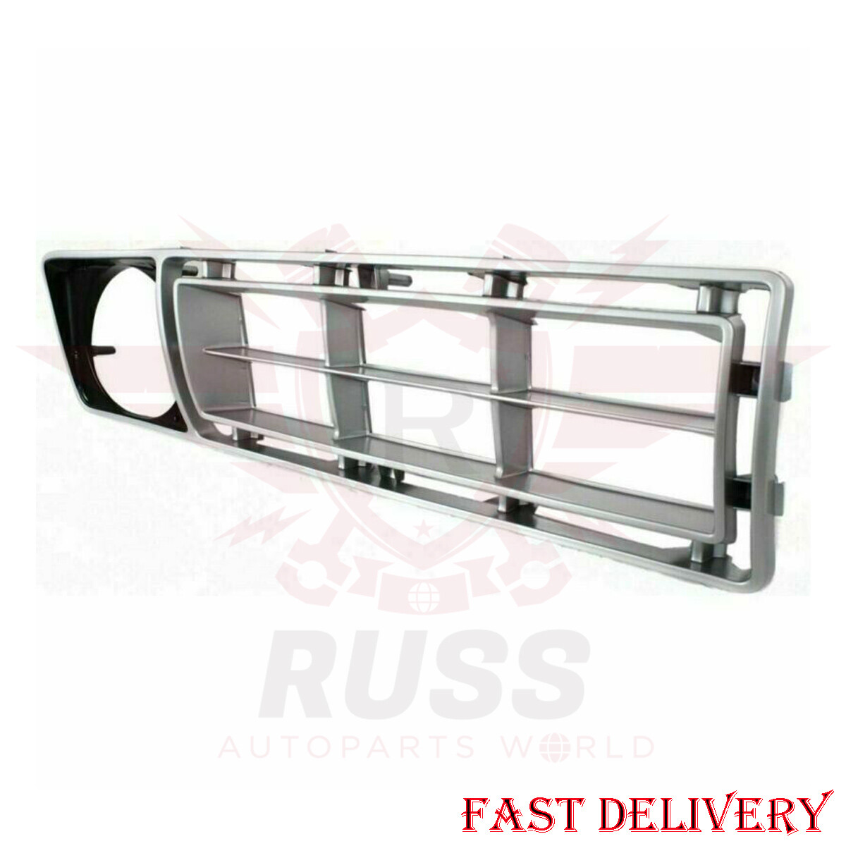 Front Grille Silver Plastic Right & Left For 76-77 Ford F-100 F-150 F-250 F-350