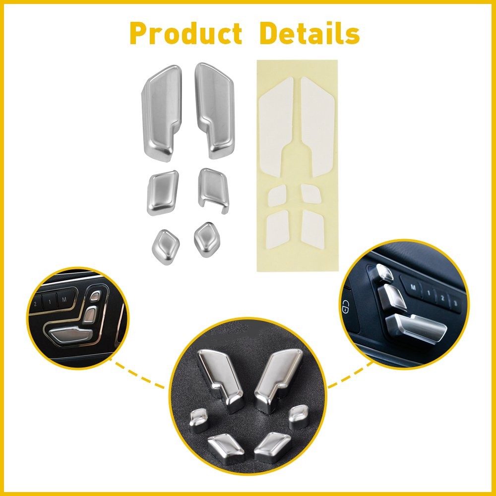 Chrome Door seat Adjust Button Switch Cover Trim for Mercedes-Benz E Class