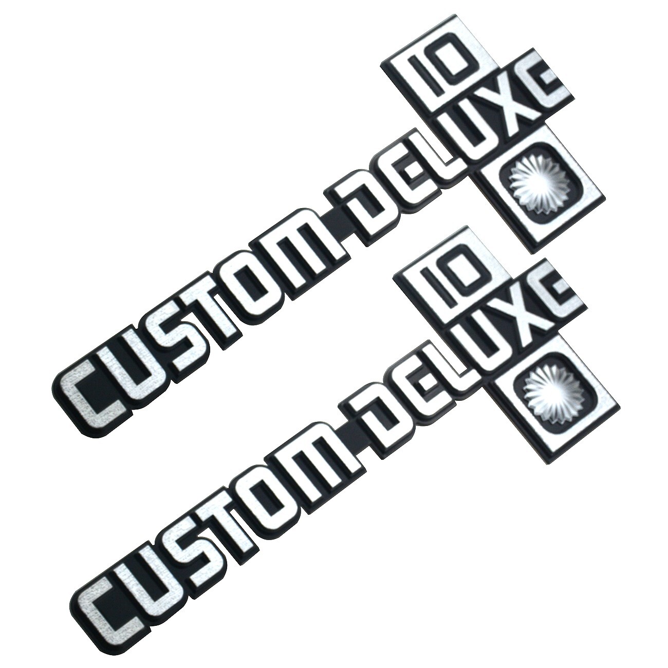 2Pc Fits 1981-1987 Pickup Custom Deluxe “10” C10 K10 R10 V10 Badge Emblem