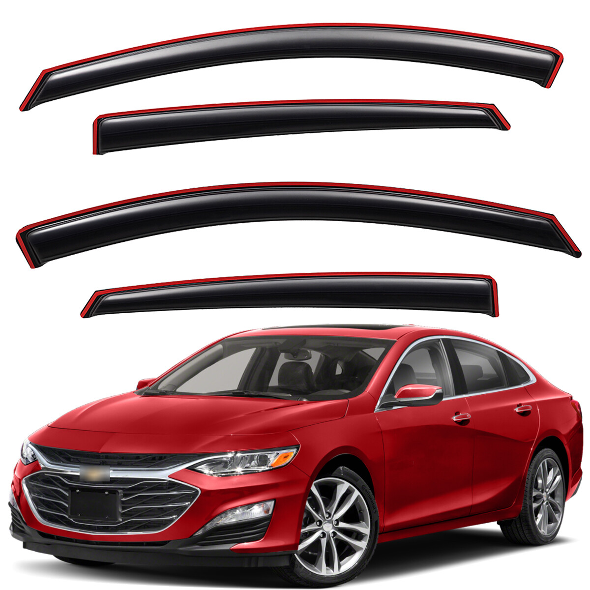 For 2016-2024 Chevy Malibu In-Channel Side Window Deflector VentVisor Rain Guard