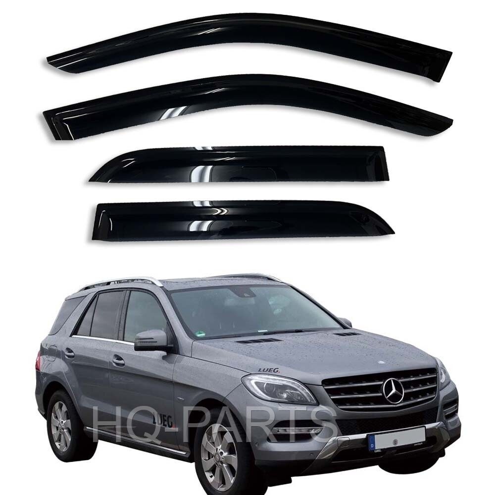 For 12-19 Mercedes ML GLE Smoke Tint Window Visors Sun Wind Rain Guard Deflector