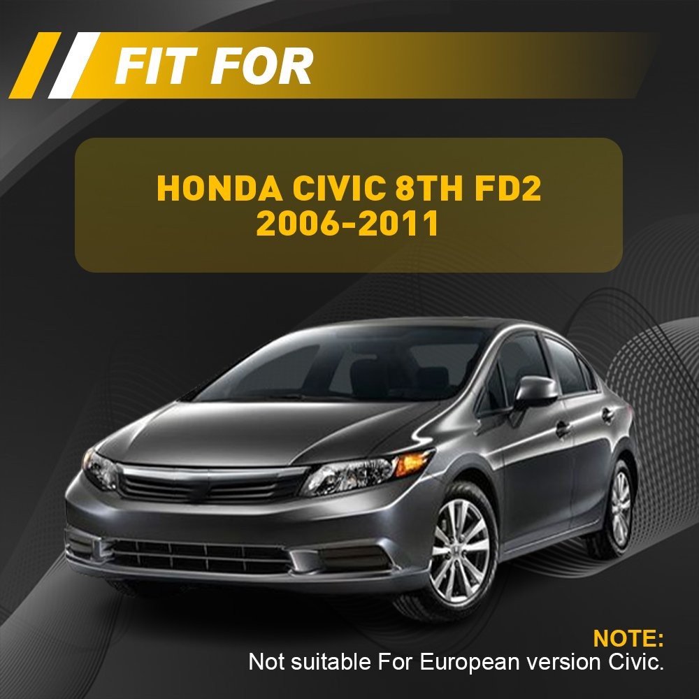 Carbon Fiber Look Steering Wheel Trim Cover For Honda Civic 8th FD2 2006-2011