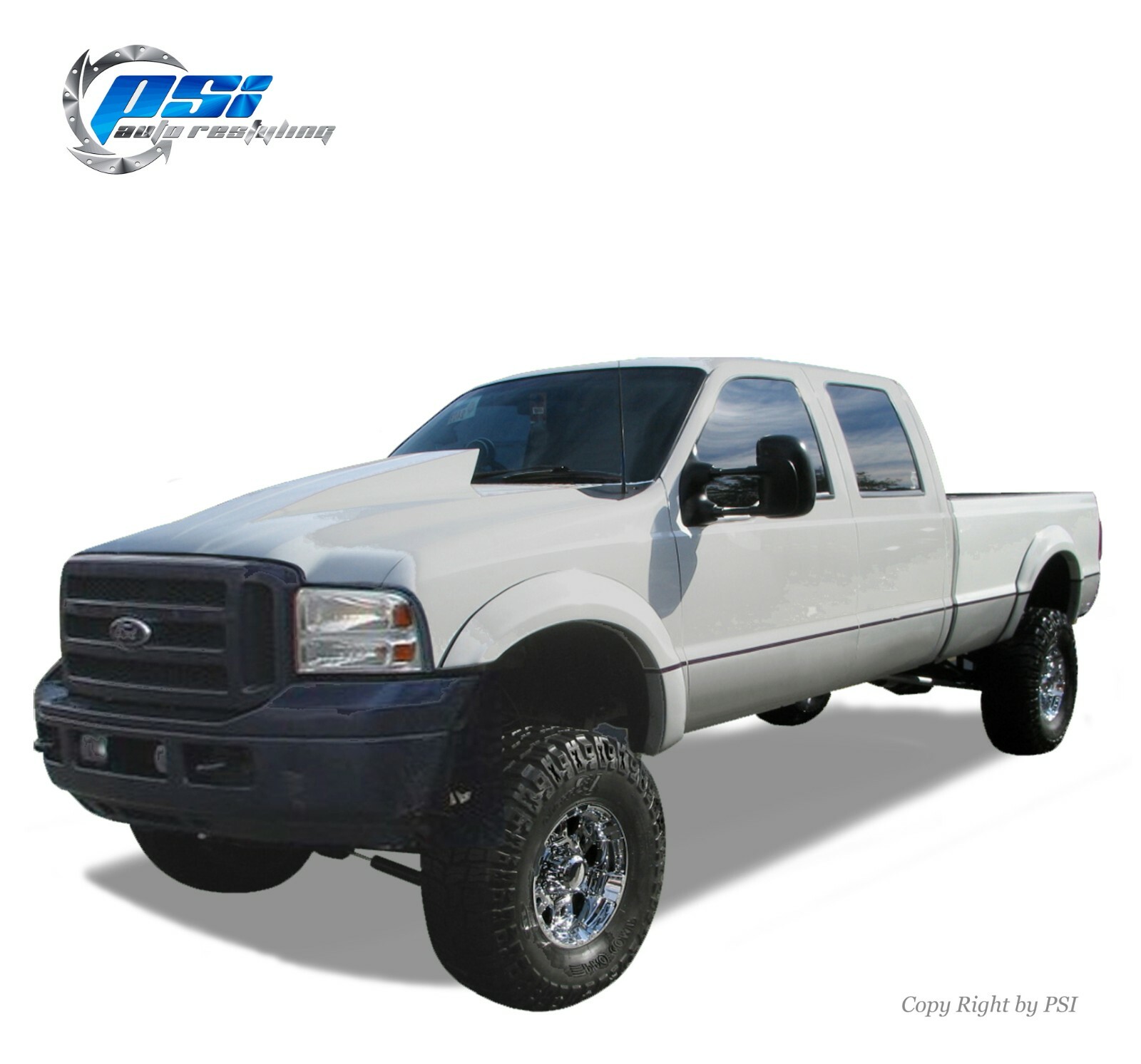 OE Style Fender Flares Fits Ford F-250, F-350 Super Duty 99-07 Paintable Finish
