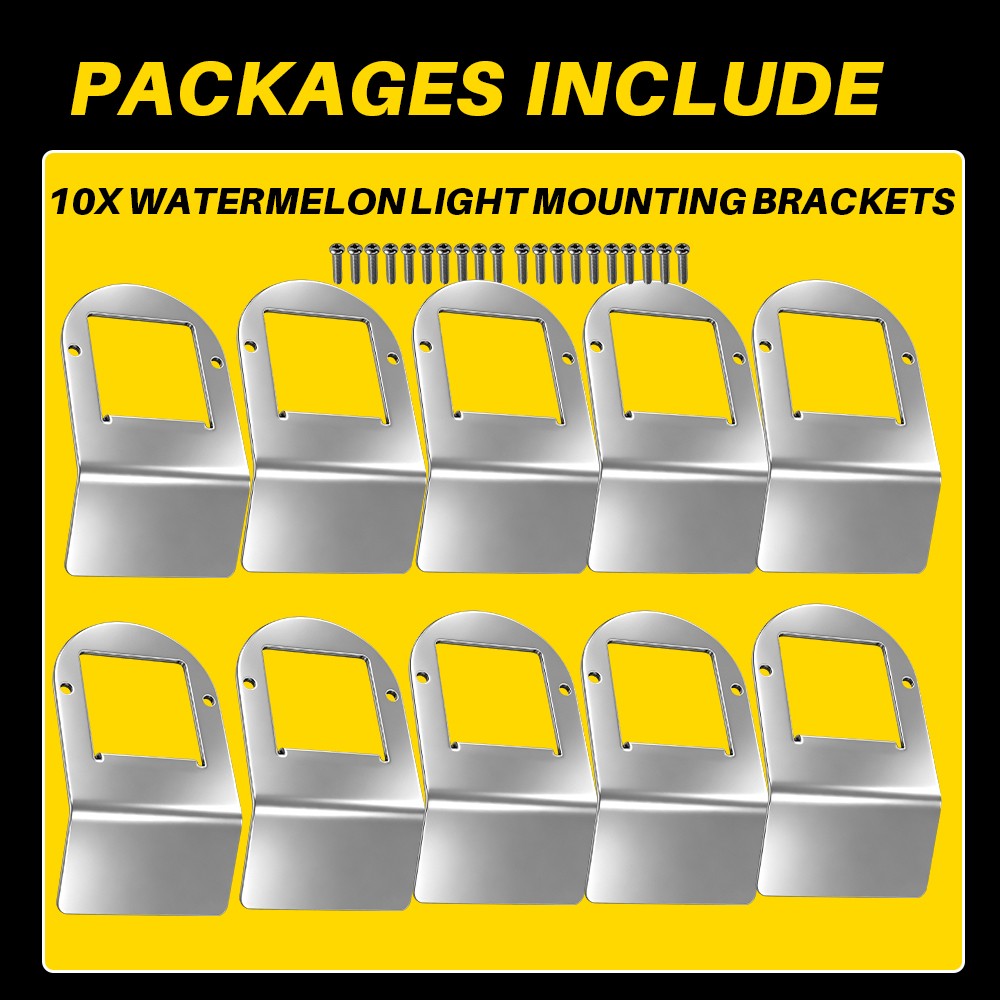 4-10x Watermelon Light Under Frame Brackets For Truck Trailer Stainless Steel US