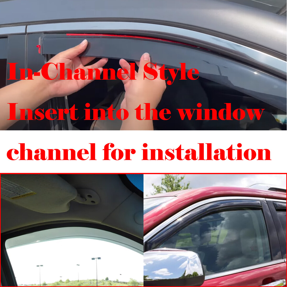 IN-CHANNEL Window Visors Sun Vent Rain Wind Guards Fit Toyota Sequoia 2008-2022