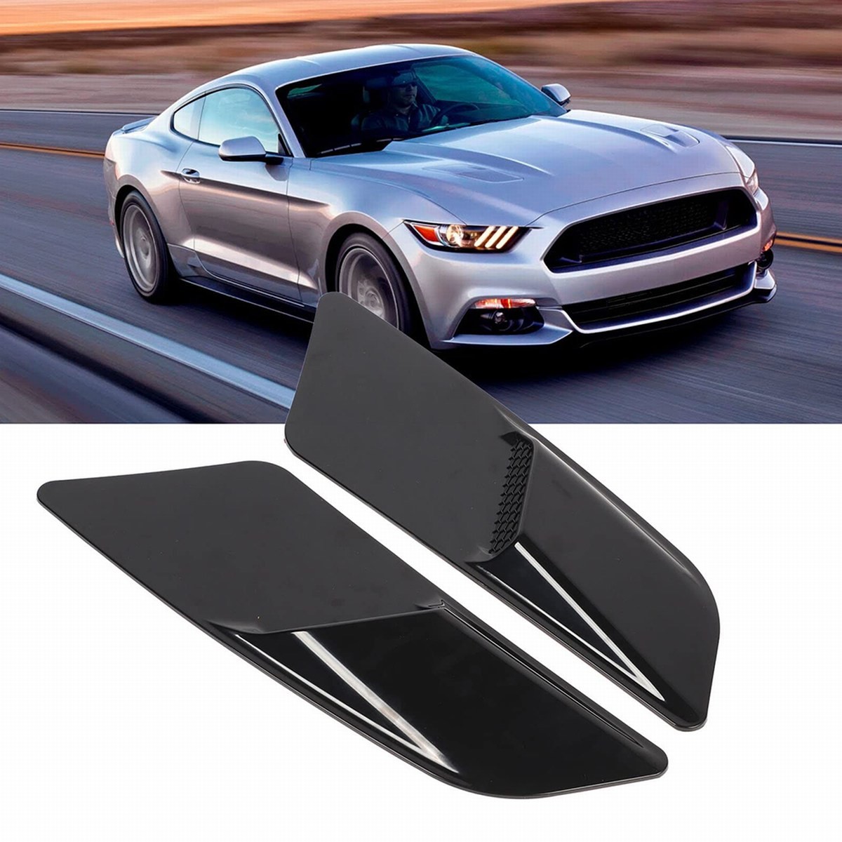 Hood Air Intake Flow Vent Cover GT OE Style Scoop Trim For 15-17 Ford Mustang