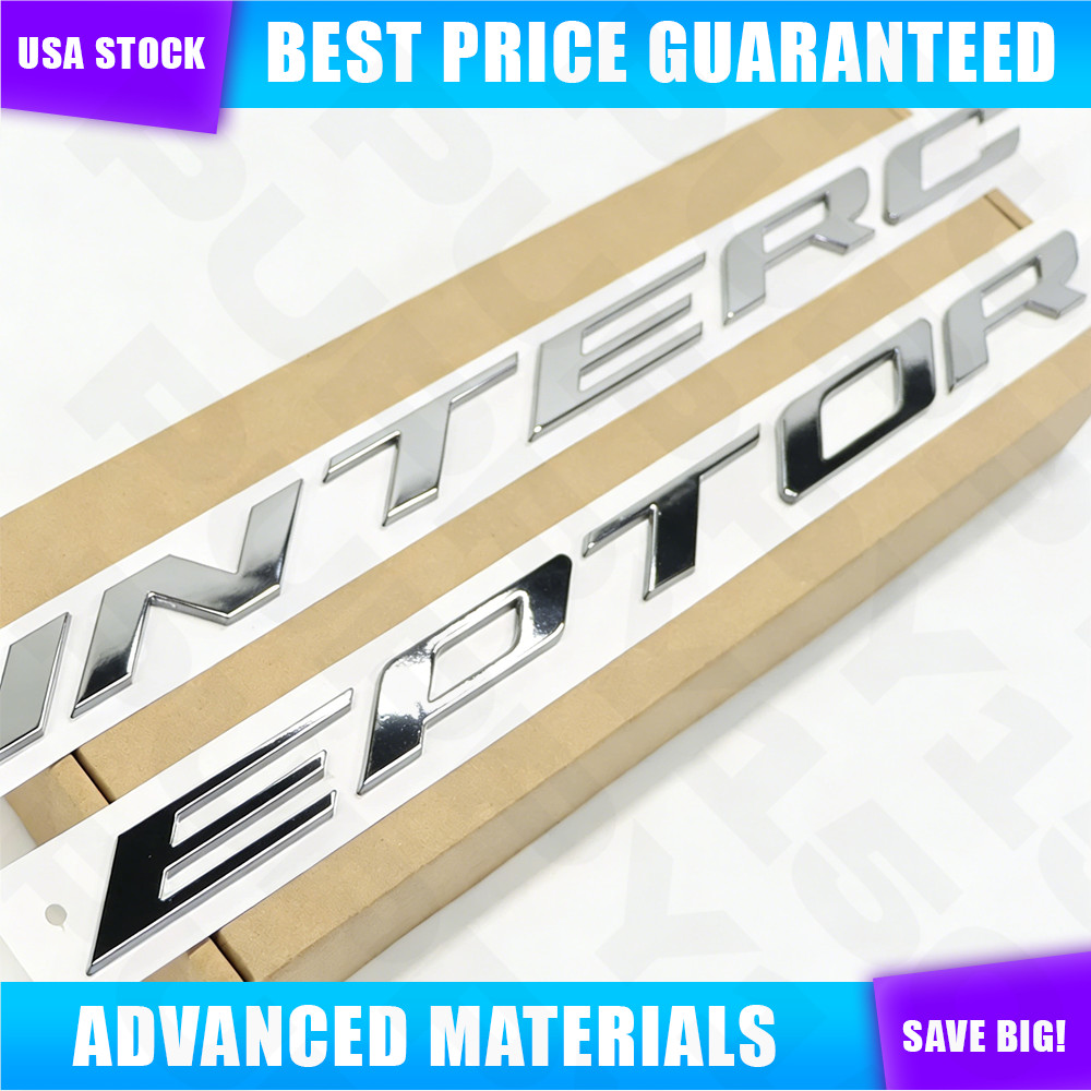 For 2011-2019 All Model Interceptor Letters Emblem 3D Chrome Front Hood Badge