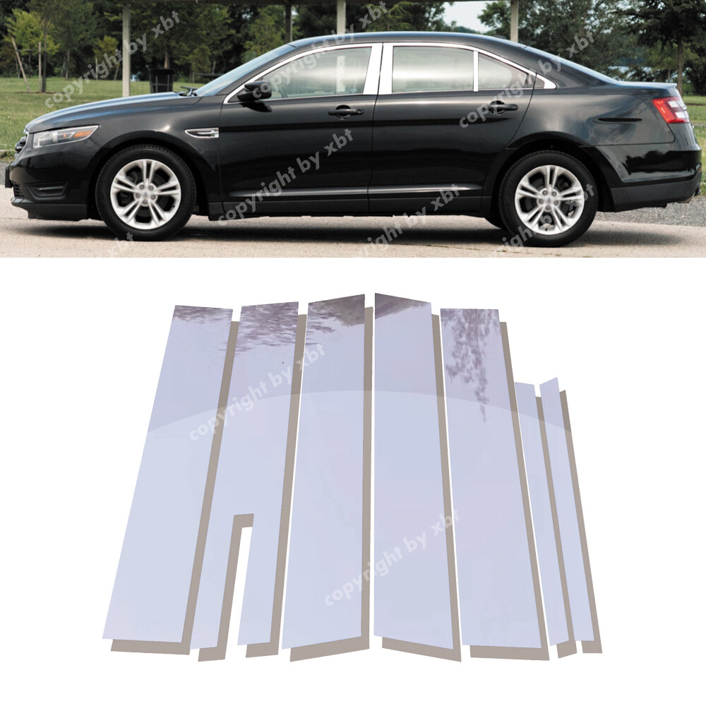 Gloss Chrome Pillar Posts Door Window Trim For Ford Taurus Keyless 2010-2019