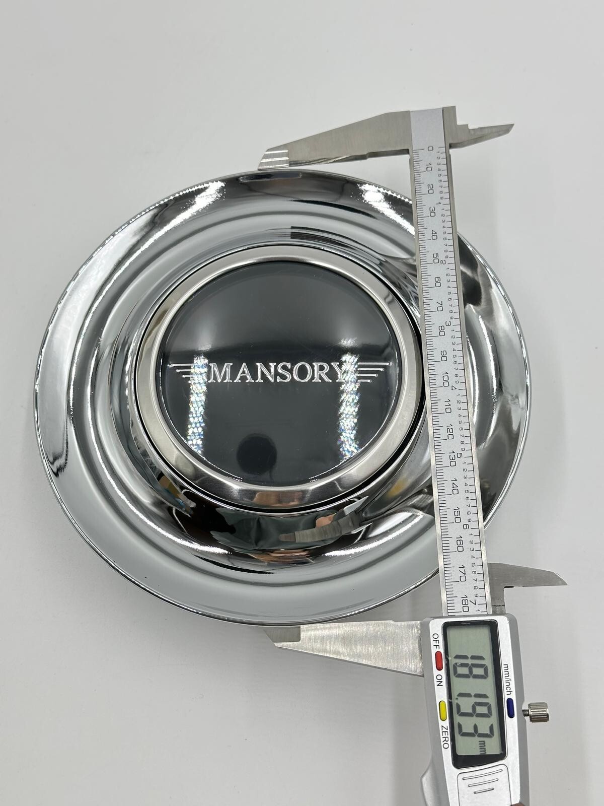 Mansory XL Big Floating Cap Chrome Black Forged Rims 7.2 Inch 182mm Rolls Royce