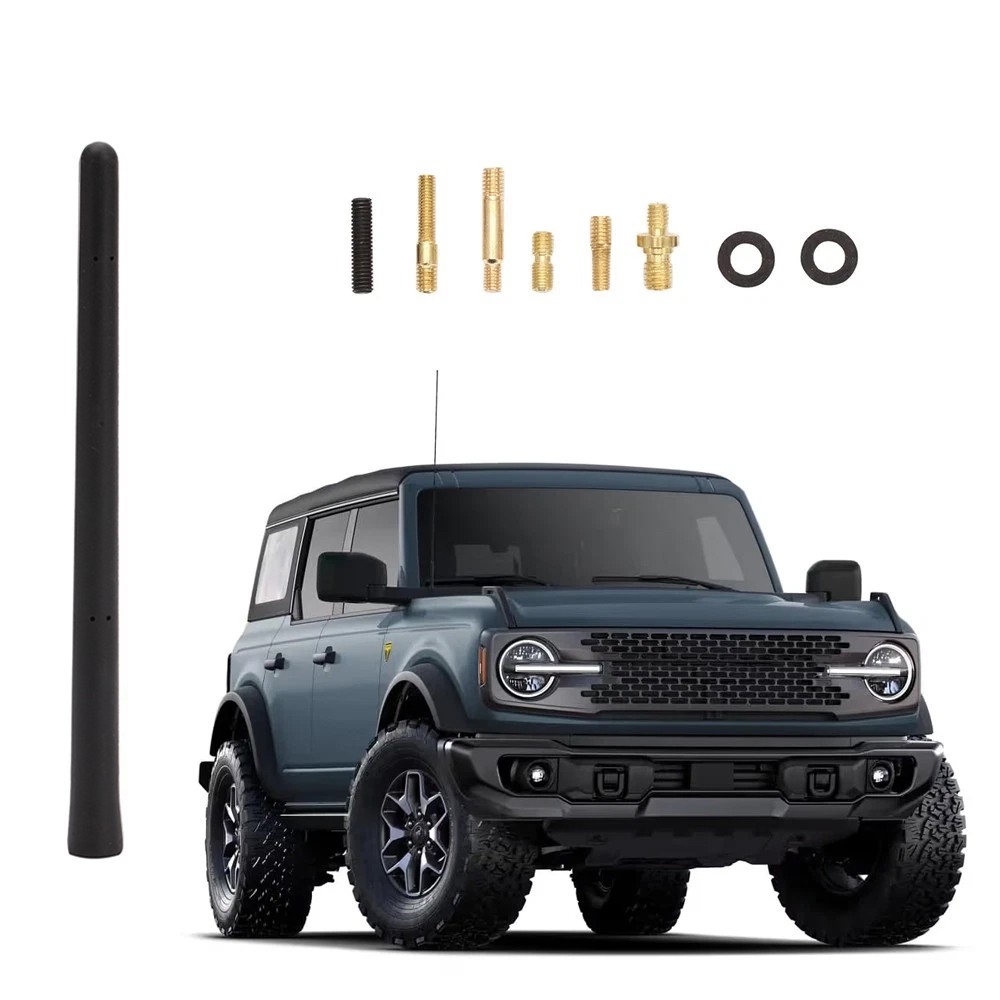 7″ Short Black Antenna Mast Radio AM/FM Replacement For Ford Bronco 2021-2025