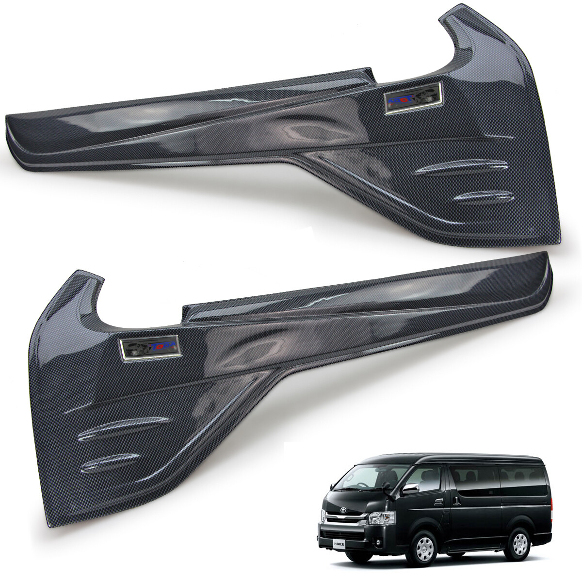 Line Window Sill Cover Front Trim Carbon Black For Toyota Hiace D4D 2005 2016