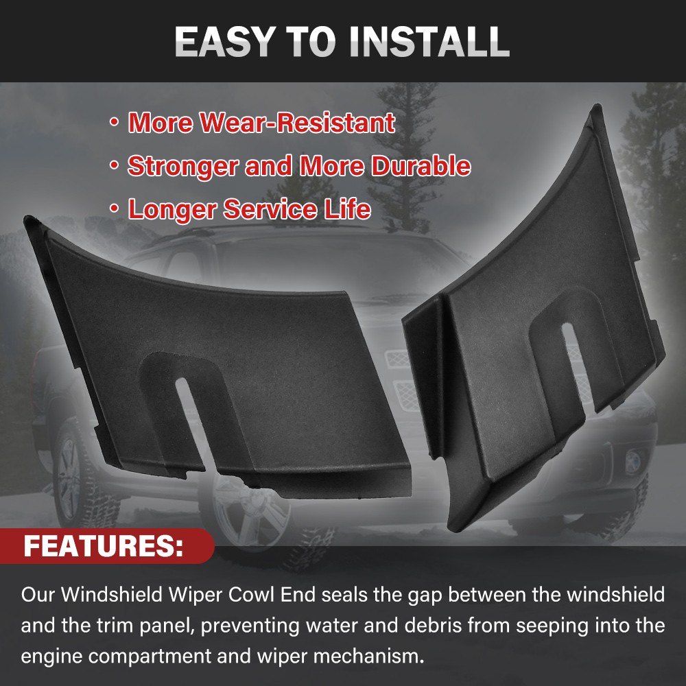 Pair Windshield Wiper Cowl End Air Inlet Panel For Tahoe Yukon Escalade 2007-14