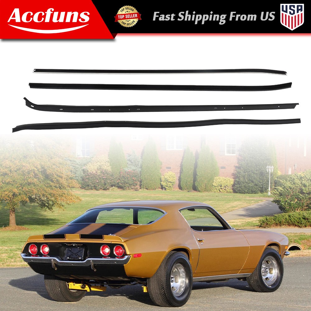 4PCS Window Sweep Weatherstrip Seals For Chevy Camaro 1970-1981 Pontiac Firebird