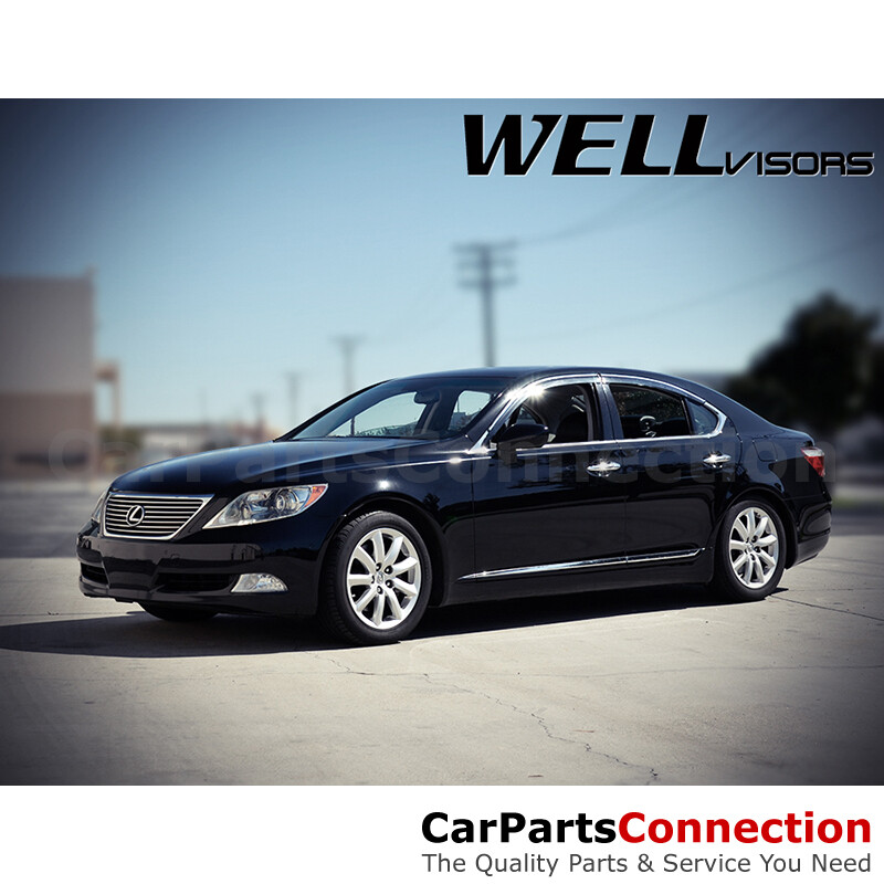 WellVisors Window Visors 07-17 For Lexus LS460 Side Deflectors Chrome