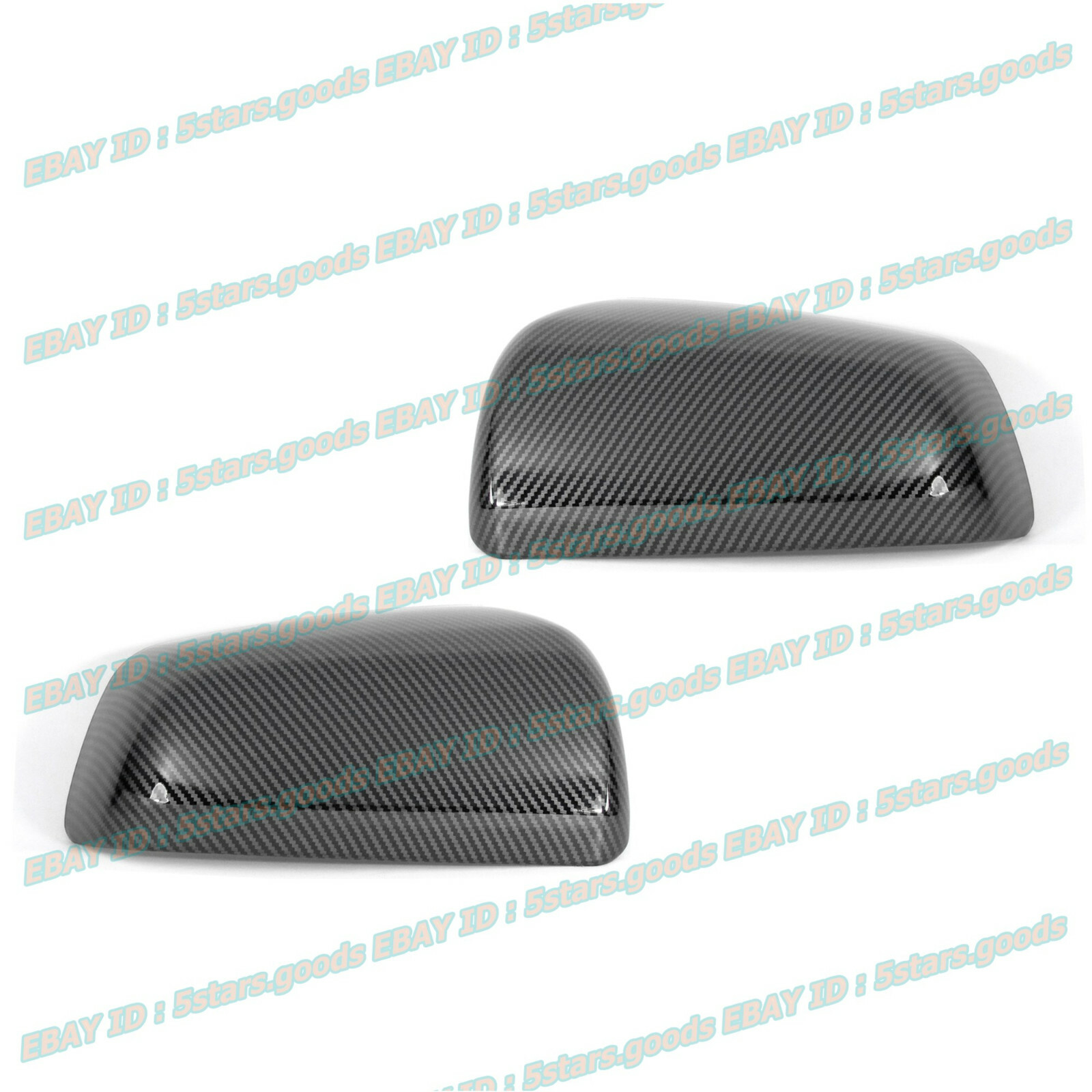 For 2008-2014 Mitsubishi Lancer Glossy Black Carbon Fiber Side Mirror Cover Trim