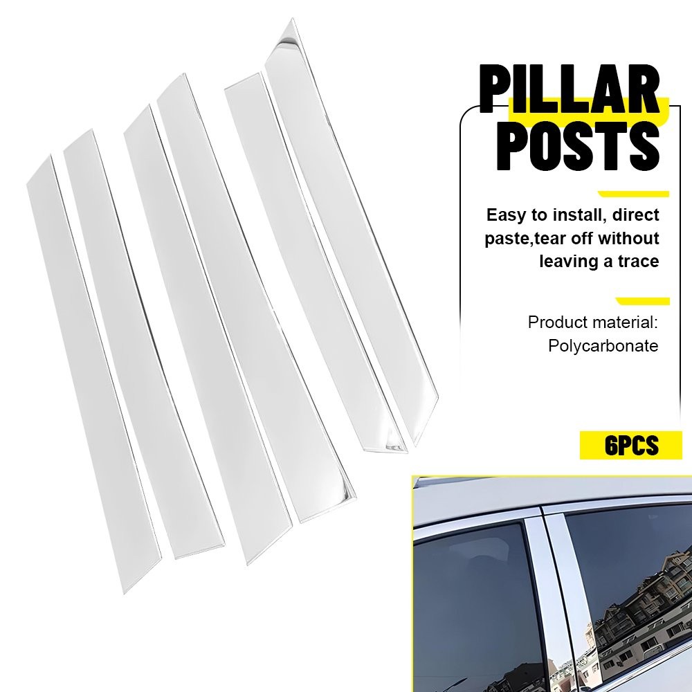 For HONDA CRV 2007 2008 2009 2010 2011 Pillar Post 6pc Window Door Trim Chrome