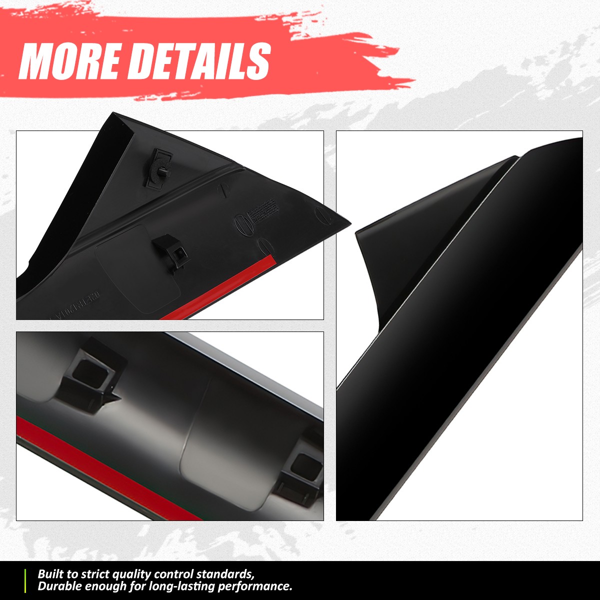 Factory Style Windshield Pillar Cover Panel for Ford Explorer 11-19 Black Pair