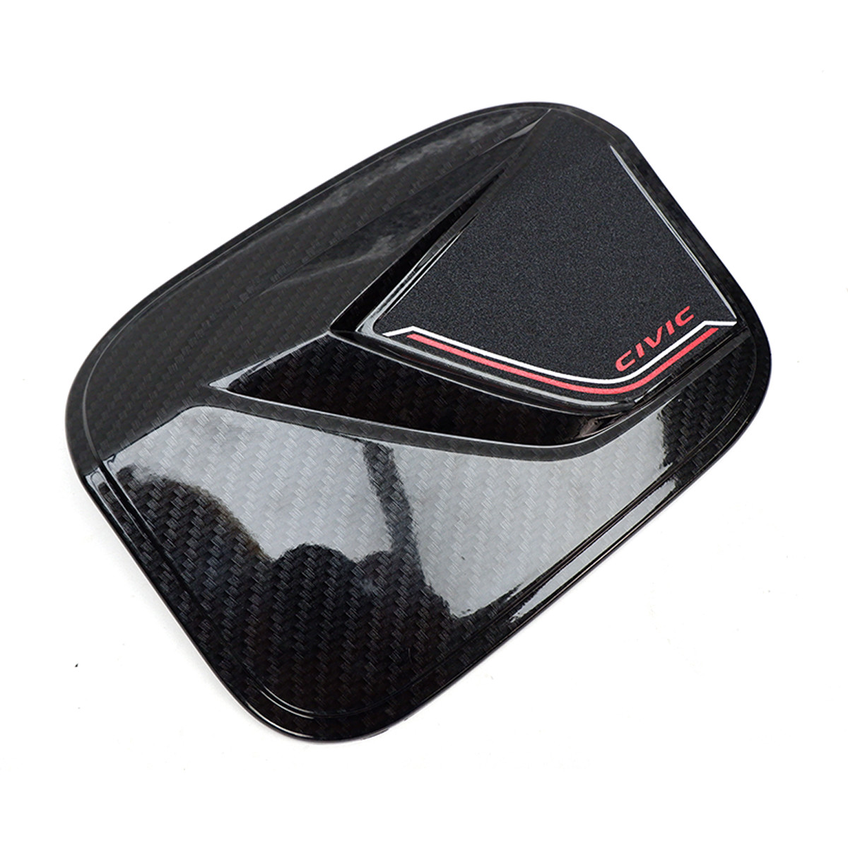 Fuel Oil Tank Cap Cover Trim Black Carbon R1 For Honda Civic FC 4Dr 2016 2018