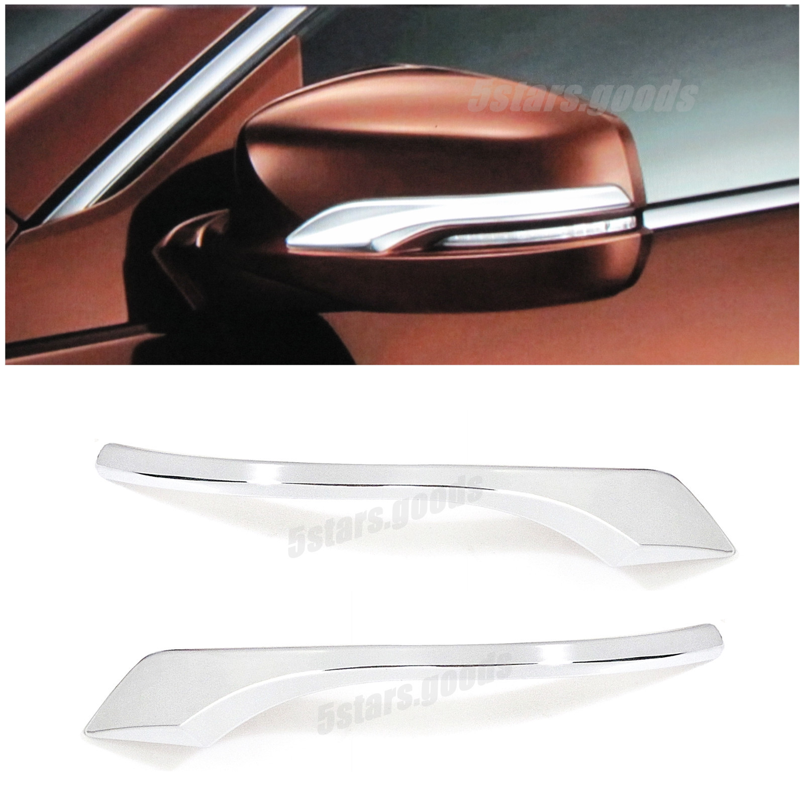 Chrome Side Mirror Covers Molding Trims For 2013-2017 Honda Accord Sedan / Coupe