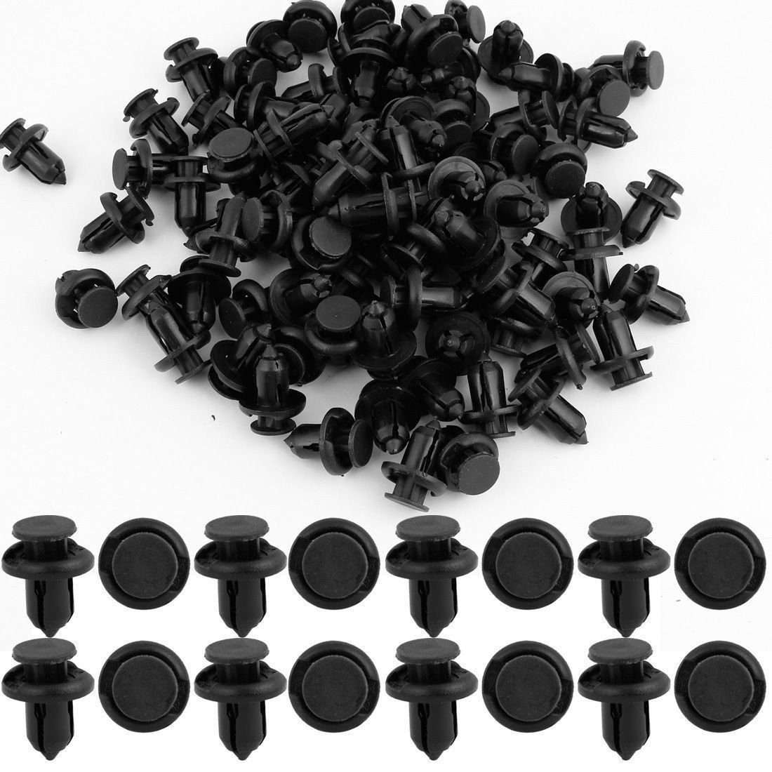 100Pcs 10mm Bumper Clips Push Rivets Retainer Fasteners for Honda Cars