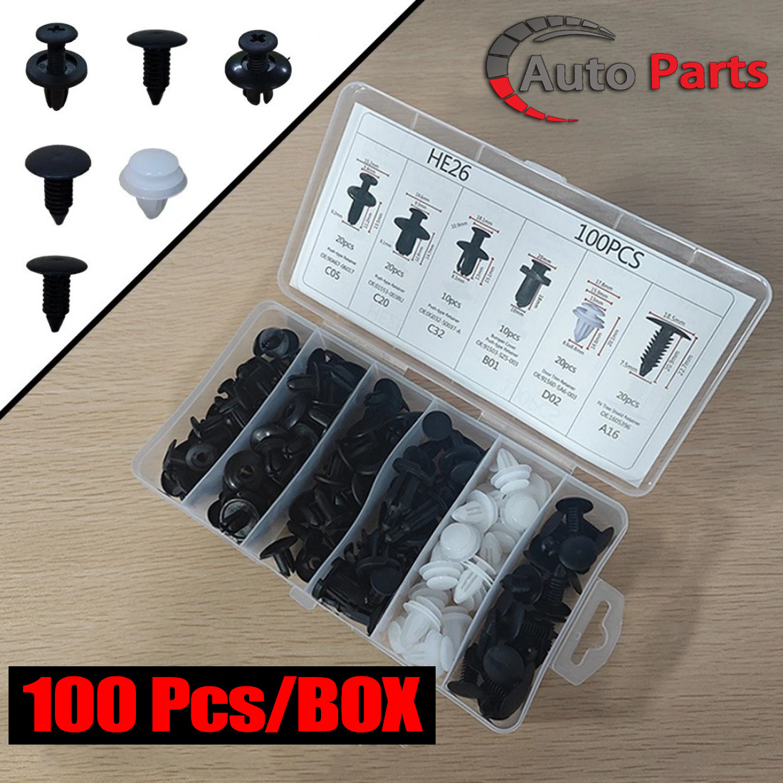 For Subaru 100Pcs Bumper Hood Clips Retainer Rivet Fastener Fender Push Pin US