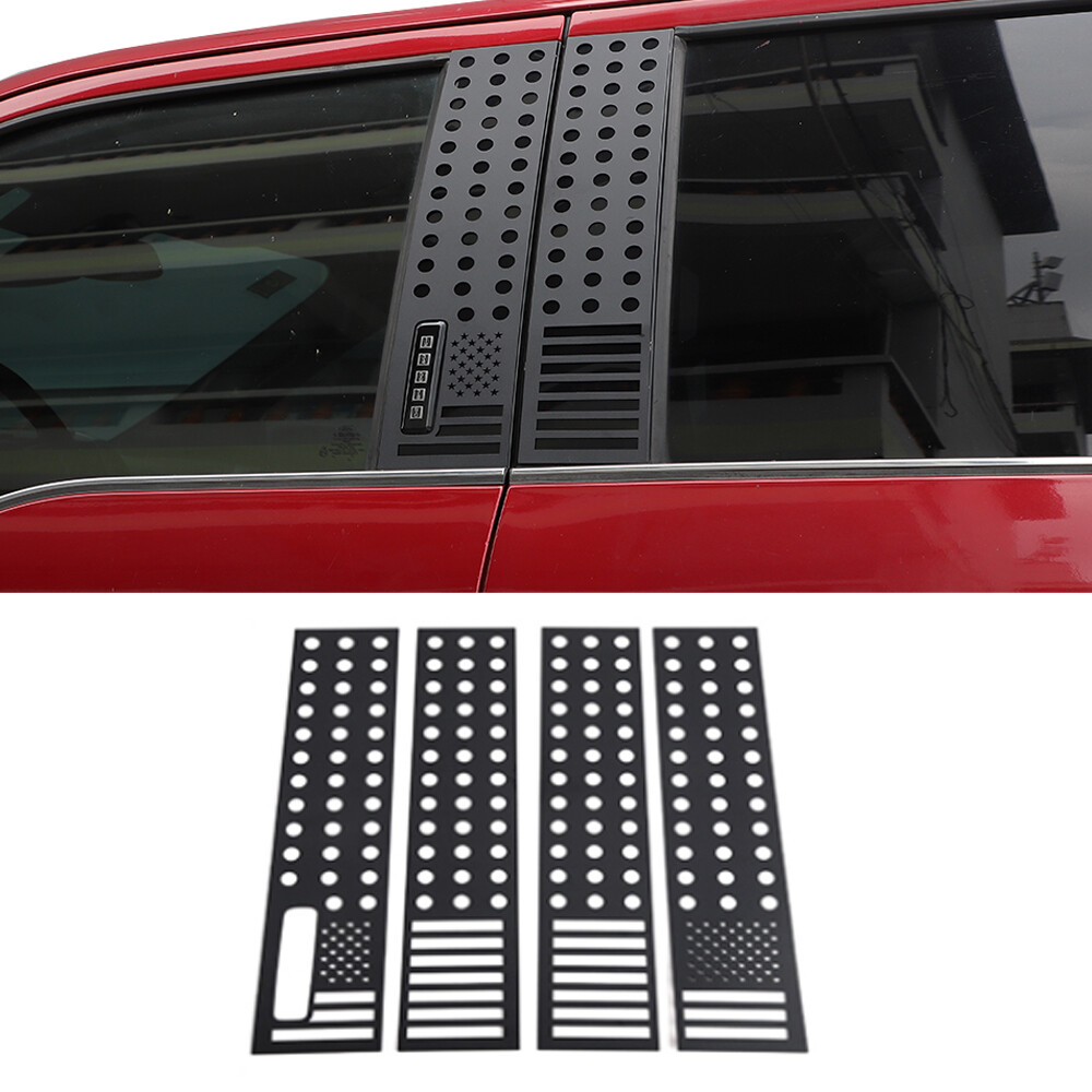 2pcs Side Window Central Pillar Posts Cover Trim US Flag For Ford F150 2015-2020